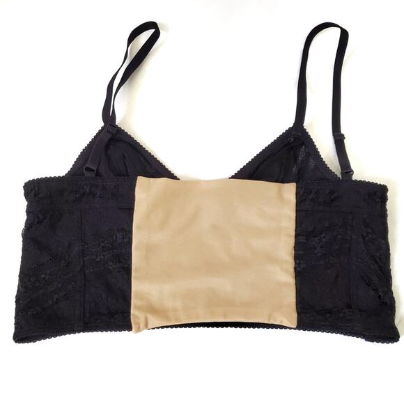 Free People | Intimately Lace Bralette Black with Beige Panel - Picture 3 of 4